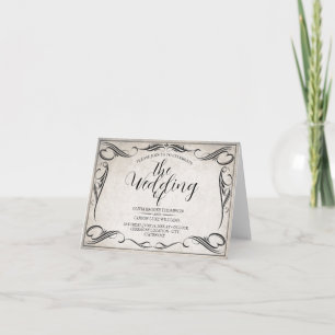 Vintage Schwarze Art Deco Hochzeitsankündigung Karte