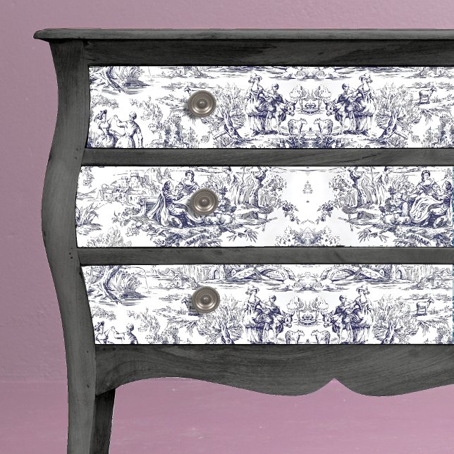 Vintage schwarze Blütentoile de jouy monogram Seidenpapier (Von Creator hochgeladen)