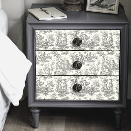 Vintage schwarze Blütentoile de jouy Seidenpapier