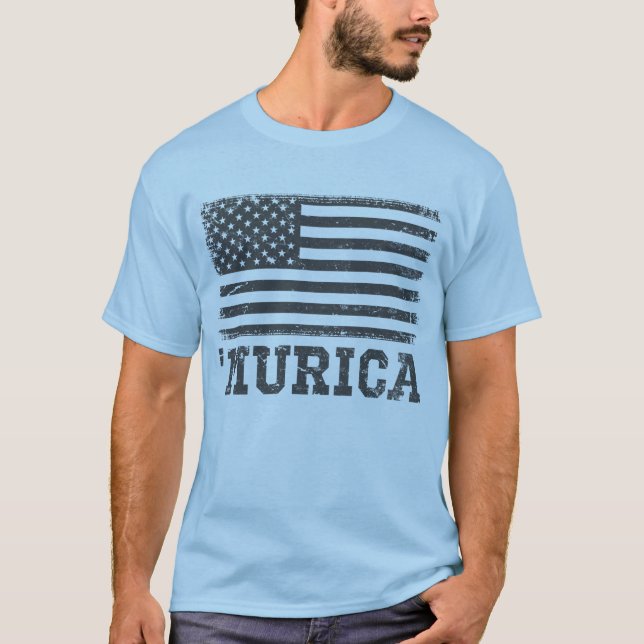 Vintage Schwarze Flagge "Murica T - Shirt (Vorderseite)
