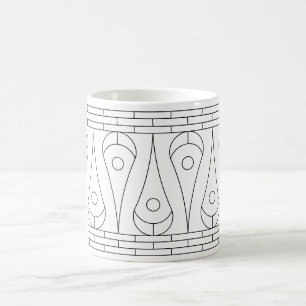 Vintage Schwarze Grenze Grafik Kaffeetasse