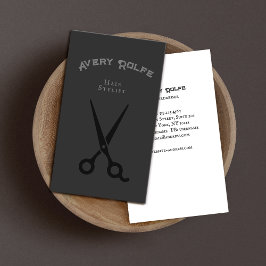 Vintage Schwarze Haare Stylist oder Barberschere Visitenkarte