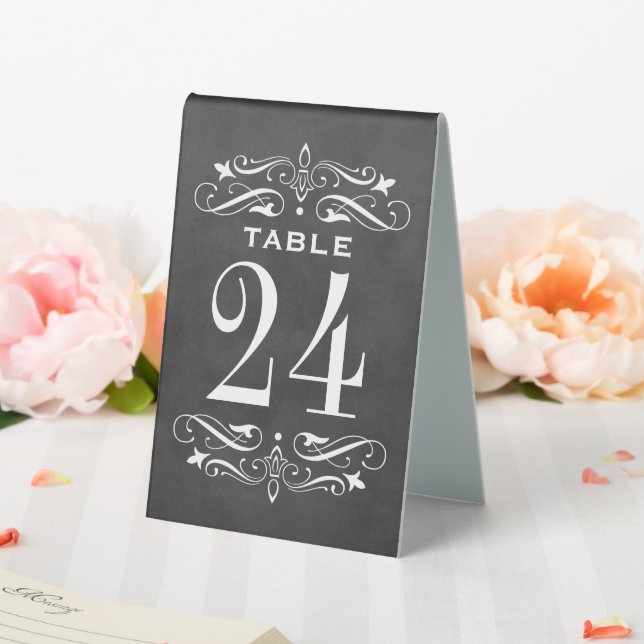 Vintage Schwarze Halbpension Blühend Hochzeit Tischaufsteller (In Situ (Hochzeit))