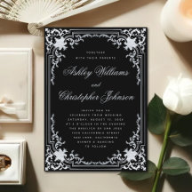 Vintage Schwarze Imitate Silver Elegante Verzierte