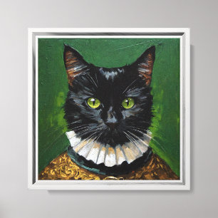 Vintage schwarze Katze Leinwanddruck