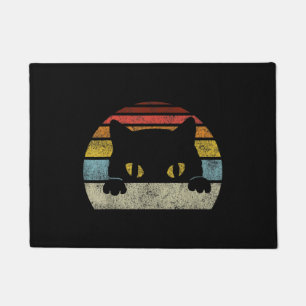 Vintage schwarze Katze Lover, Retrostil Schwarze K Fußmatte