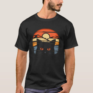 Vintage Schwarze Katze Retro Stil Schwarze Kitty K T-Shirt