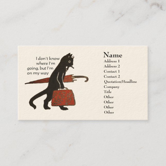 Vintage schwarze Katzen-Geschäfts-Karten Visitenkarte (Vorderseite)