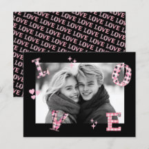 Vintage schwarze LIEBE Valentine's Day Custom Foto
