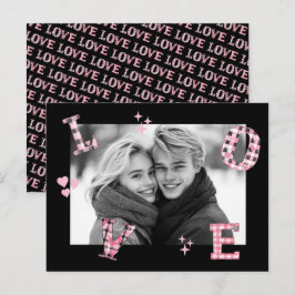 Vintage schwarze LIEBE Valentine's Day Custom Foto Postkarte