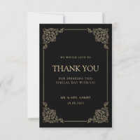 Vintage-Schwarze-Muslim-Hochzeit-Dankeskarten