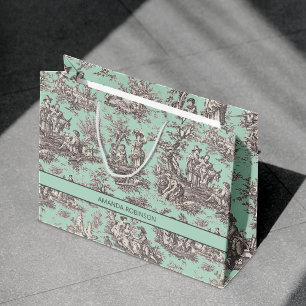 Vintage schwarze Pfefferminze de jouy Große Geschenktüte