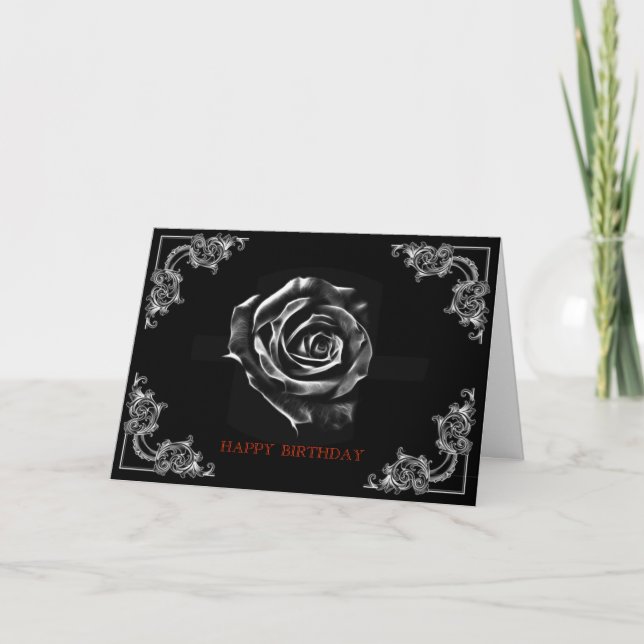 Vintage Schwarze Rose nach ArtD-Design Karte (Vorderseite)