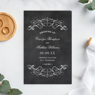 Vintage schwarze Schiefertafel-Schwung-Hochzeitspr