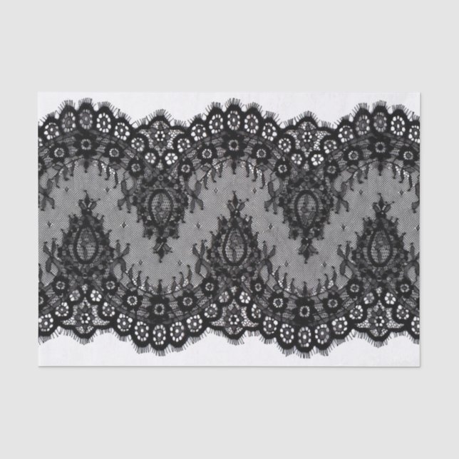 Vintage schwarze Spitze Seidenpapier (Vorderseite)