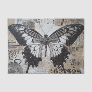 Vintage Schwarzer Schmetterling Seidenpapier