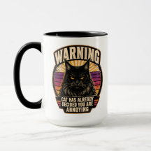 Vintage Schwarzes Maine Coon Warnung Sonnenstrahle