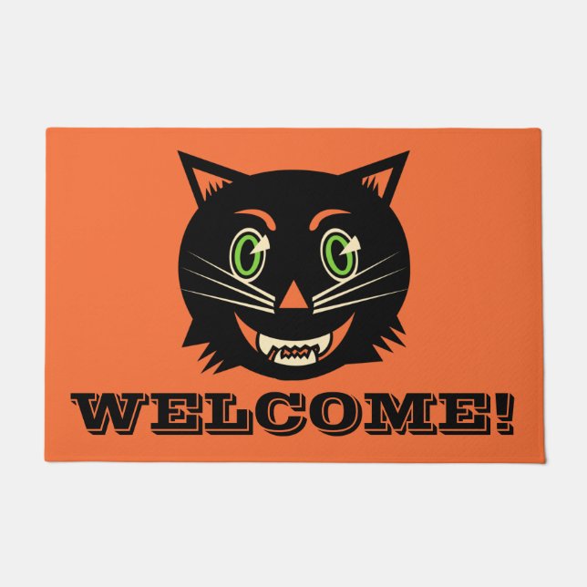 Vintage Schwarzkatze Fußmatte (Vorderseite)