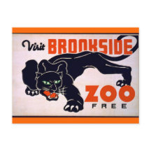 Vintage Schwarzpanther-Postkarte