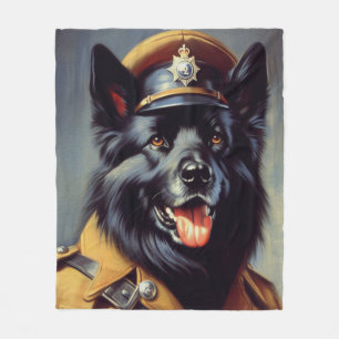 Vintage Schwarzwurtenmalerei Fleecedecke