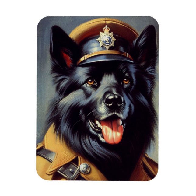 Vintage Schwarzwurtenmalerei Magnet (Vertikal)