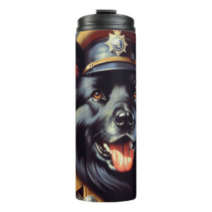 Vintage Schwarzwurtenmalerei Thermosbecher