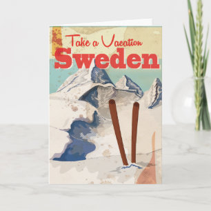 Vintage-Schweden-Reiseposter Feiertagskarte