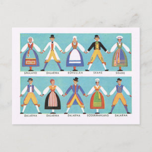 Vintage Schweden, Traditionelle schwedische Volkst Postkarte