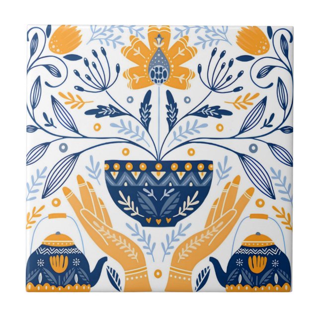 Vintage schwedische Fliesen (Vorderseite)