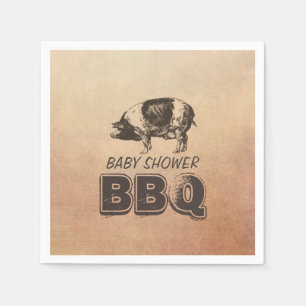 Vintage Schwein-Braten-Baby-Dusche GRILLEN Serviette
