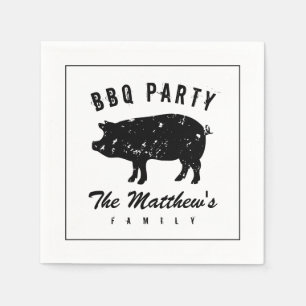 Vintage-Schweine-Papiertücher für die Familien-BBQ Serviette