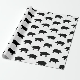 Vintage Schweinefleisch-Silhouette CUSTOM HINTERGR Geschenkpapier