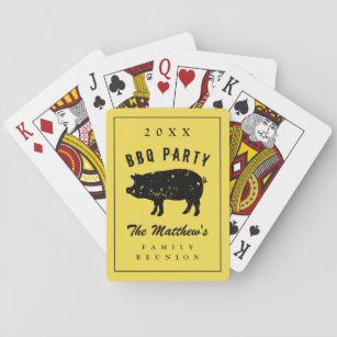 Vintage Schweinenfamilie Wiedersehen GRILLEN Party Spielkarten