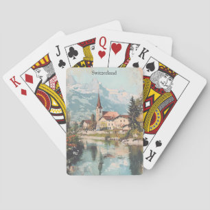 Vintage Schweiz Schweizer Alpen Landschaft Spielkarten