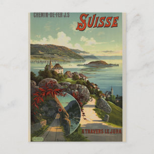Vintage Schweiz Tourismus Illustration Art Postkarte