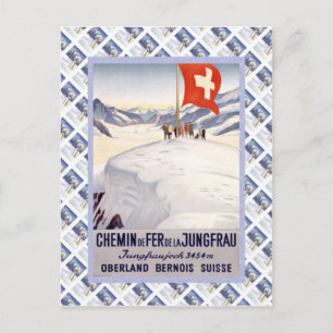Vintage Schweizer Raulway Jungfrau Jungfraujoch Postkarte