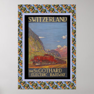 Vintage Schweizerische Eisenbahn Poster
