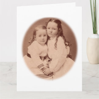 Vintage Schwestern Foto Postkarte von meinem Schre