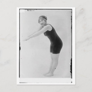 Vintage Schwimmerin Postkarte