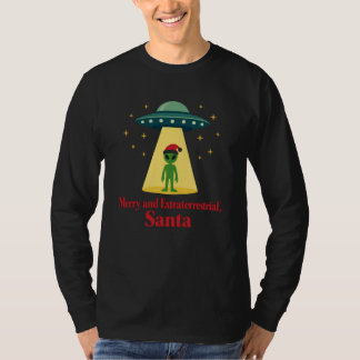 Vintage Sci Fi Alien Christmas UFO For Santa Fans T-Shirt