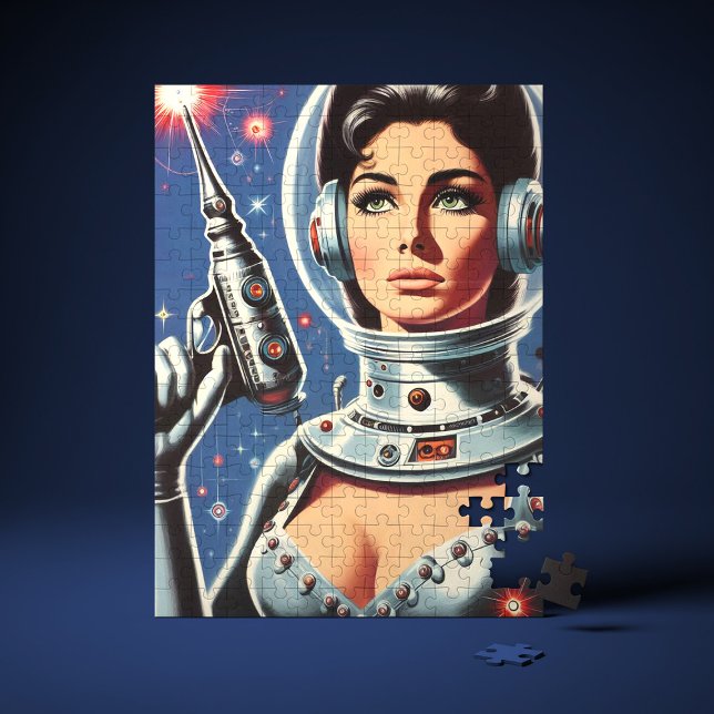 Vintage-Sci-Fi-Astronautin-Mädchen (Von Creator hochgeladen)