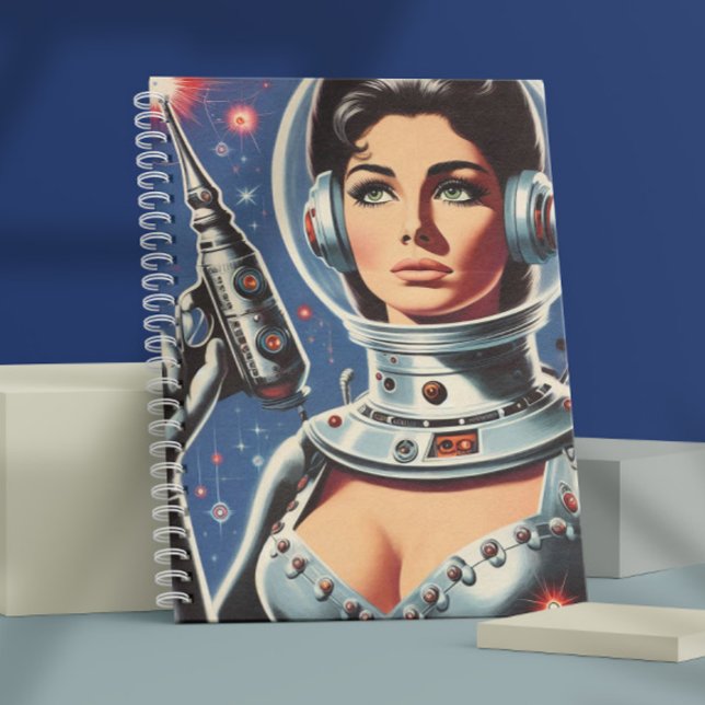Vintage-Sci-Fi-Astronautin Notizblock (Von Creator hochgeladen)