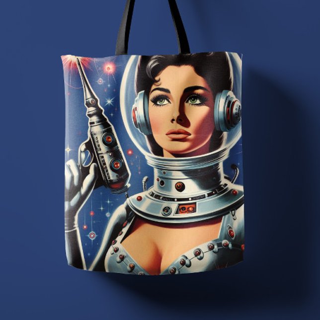 Vintage-Sci-Fi-Astronautin Tasche (Von Creator hochgeladen)