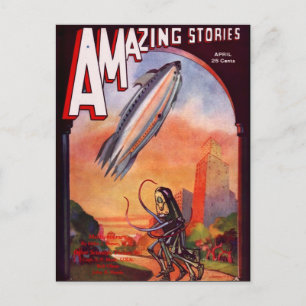 Vintage-Sci-Fi-Buchcover-Art Alien-Planeten Postkarte