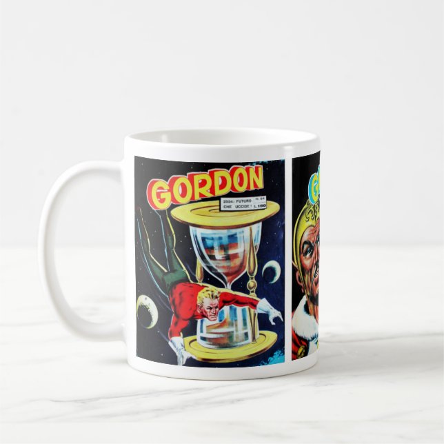 Vintage Sci-Fi-Comic-Bücher Kaffeetasse (Links)