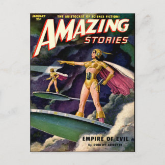 Vintage-Sci-Fi-Kunst Postkarte