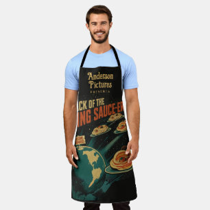 Vintage-Sci-Fi-Spaghetti-lustige-Pasta-Raumschiff- Schürze