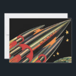 Vintage Science Fiction<br><div class="desc">Vintage Illustration futuristischen Weltraum und Planeten Science Fiction Bild. Ein klassisches 50er Retro-Comic Buch sci fi-Gestaltung der Zukunft mit einem Reise-und Transport-Raketenschiff durch den Weltraum vorbei an den Sternen und dem Mond auf dem Weg zurück zur Erde.</div>