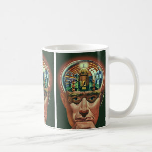 Vintage Science Fiction, Alien Brain im Labor Kaffeetasse