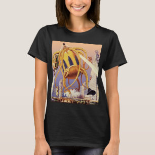 Vintage-Science-Fiction-Alien-Kriegsinvasion Oktop T-Shirt